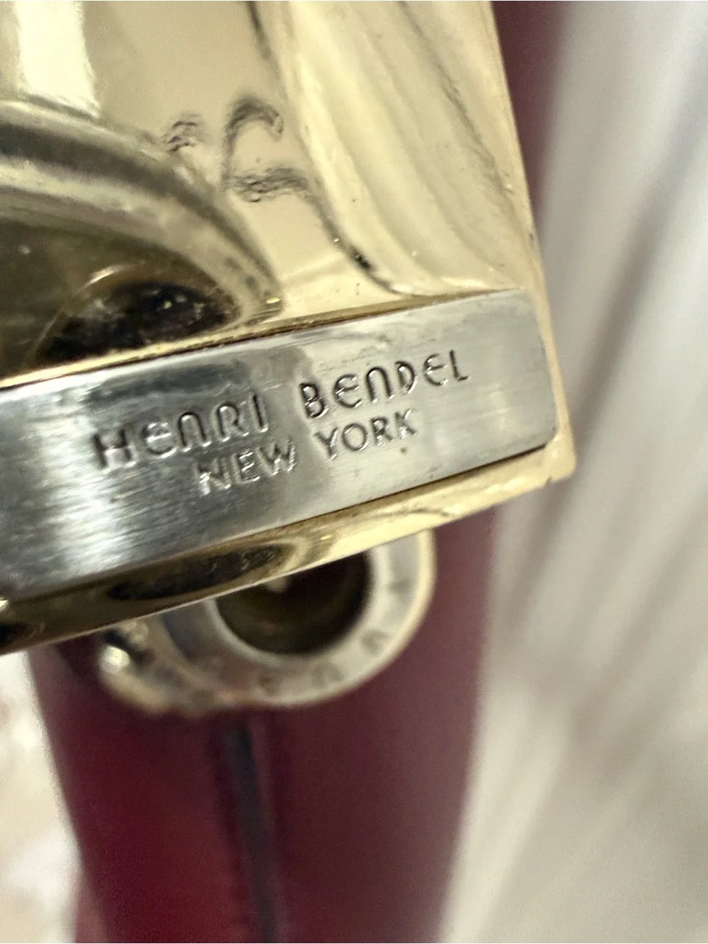 HENRI BENDEL Burgundy LEATHER Satchel Travel/Laptop